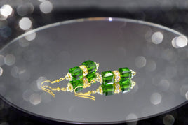 Earrings Emerald Gld Banger Double