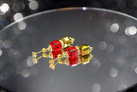 Earrings Red and Gold
