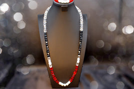 Chicago Necklace 36" Red and Black Set