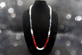 Tampa Bay Necklace / Red and Metallic Black Set