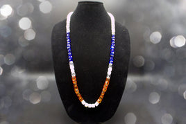 Denver Necklace 36" / Orange and Royal Blue Set